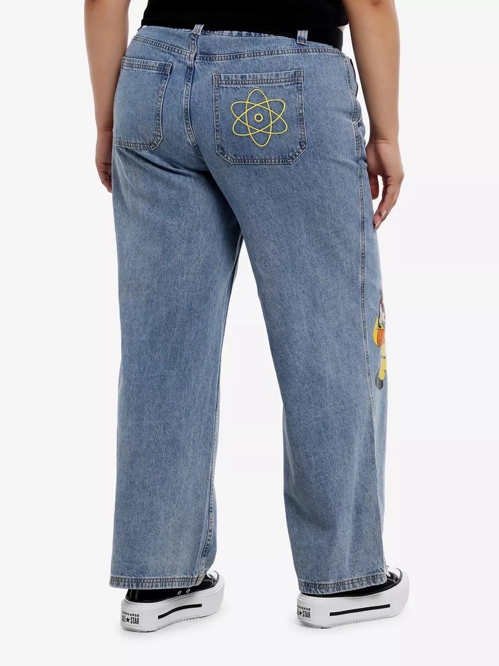 Her Universe Disney A Goofy Movie Max & Powerline Belted Straight Leg Denim Jean - Picture 2 of 13